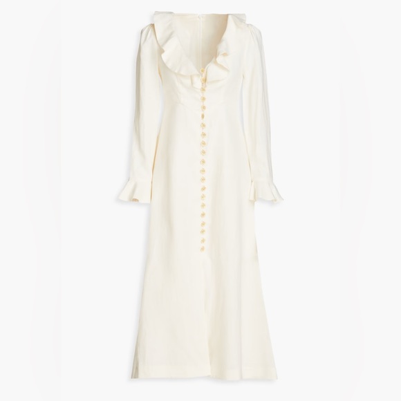 zimmermann daisy linen midi white dress - Picture 6 of 8